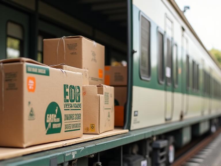 Fret ferroviaire pour emballage écologique durable